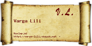 Varga Lili névjegykártya