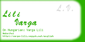 lili varga business card